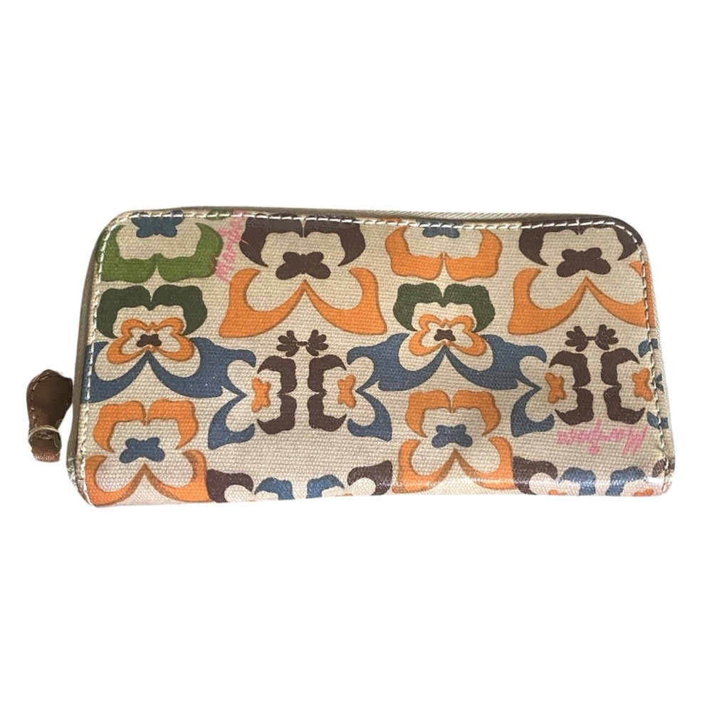 Mariposa Women's Coated Canvas Zip Around Wallet Boho Butterflies